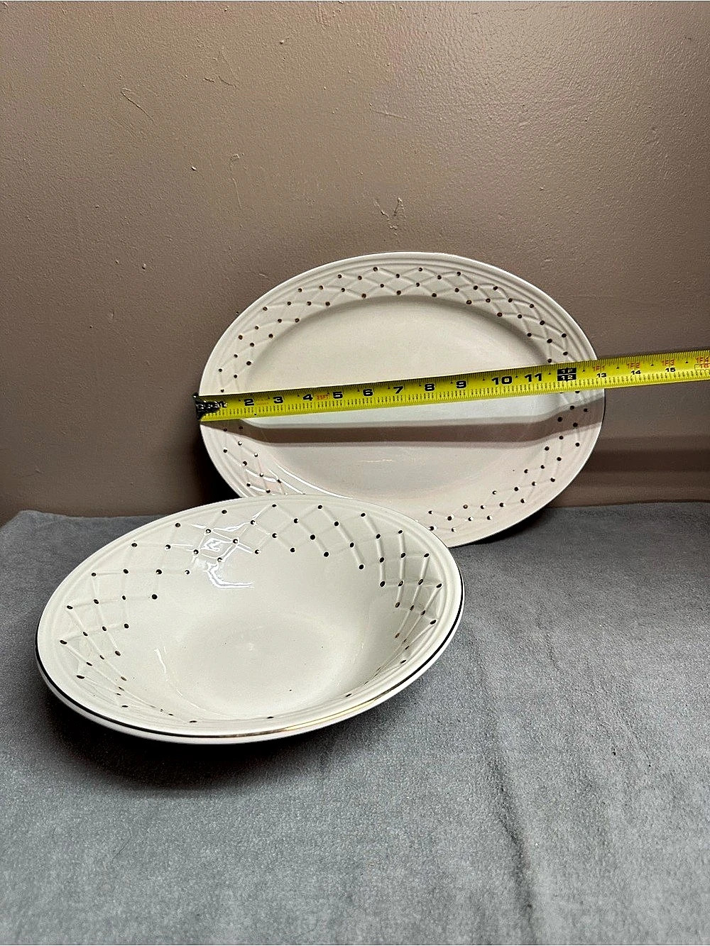 Gibson White Geometric Serveware Set